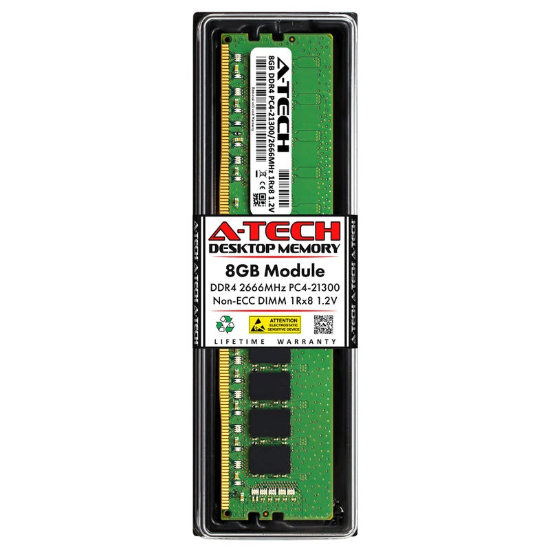 A-TECH بديل A-Tech 8GB RAM لسامسونج M378A1K43CB2-CTD | DDR4 2666MHz PC4-21300 1Rx8 1.2V UDIMM غير ECC 288-Pين ذاكرة DIMM - Image 1